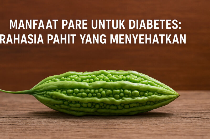 Pare segar di atas meja kayu.